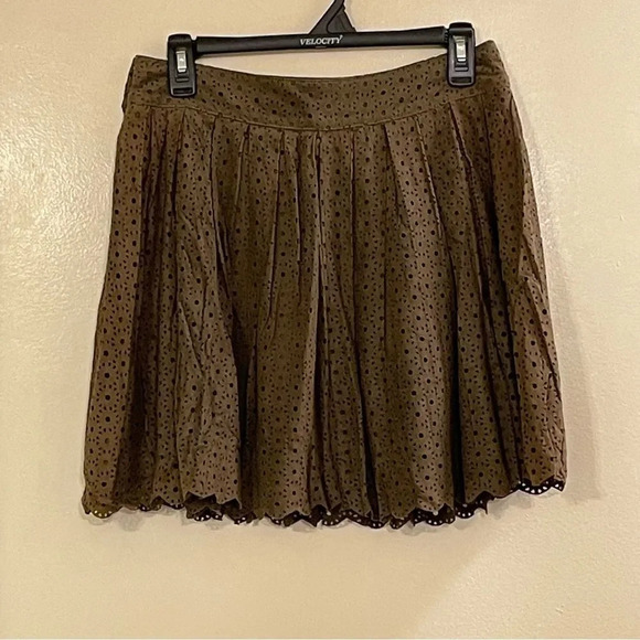 FOSSIL‎ NWOT Pleated Leather Mini Skirt - Picture 3 of 7